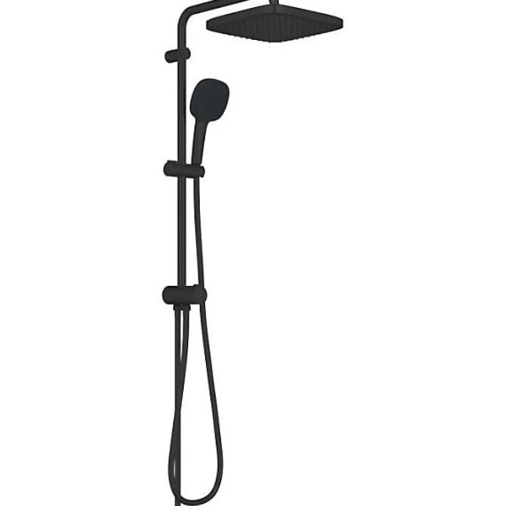 Grohe Colonne de douche avec inverseur manuel - Economie d'eau - Vitalio Comfort 250 - Noir Mat - 266982431