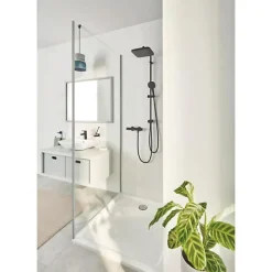 Grohe Colonne de douche avec inverseur manuel - Economie d'eau - Vitalio Comfort 250 - Noir Mat - 266982431