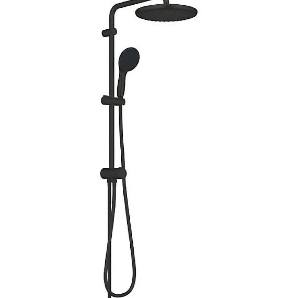 Grohe Colonne de douche avec inverseur manuel - Economie d'eau - Vitalio Start System 250 - Noir Mat - 266802431