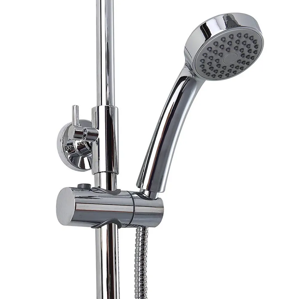 Kiamami Valentina Colonne De Douche Avec Mitigeur Thermostatique, Tête De Douche Fixe Et Douchette À Main À Jet Unique