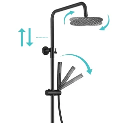 Lomazoo Colonne de douche avec mitigeur thermostatique Pandora noir