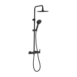 Colonne De Douche Mécanique|Planète Bain Colonne de douche avec mitigeur mécanique - noir mat - Black Roma Touch