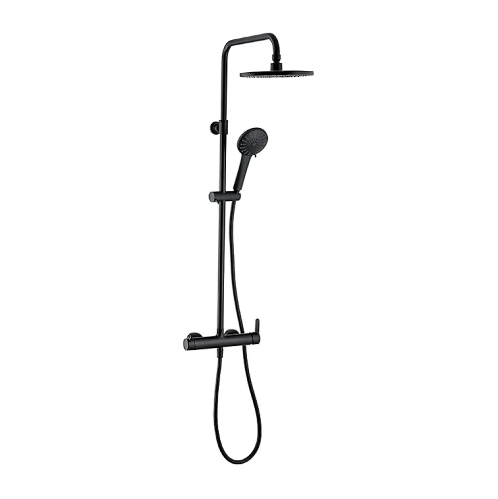Colonne De Douche Mécanique|Planète Bain Colonne de douche avec mitigeur mécanique - noir mat - Black Roma Touch