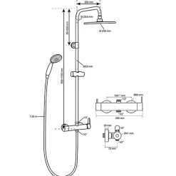 Colonne De Douche Mécanique|Planète Bain Colonne de douche avec mitigeur mécanique - noir mat - Black Roma Touch