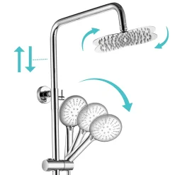 Colonne De Douche Thermostatique|Lomazoo Colonne de douche avec mitigeur thermostatique Ariël Chromé
