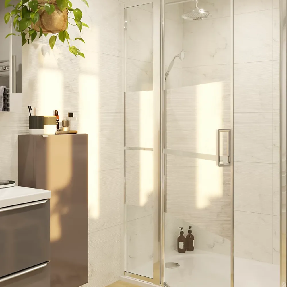 Colonne De Douche Mécanique|GoodHome Colonne de douche avec mélangeur mécanique + douchette + flexible + barre réglable, chrome, Etel