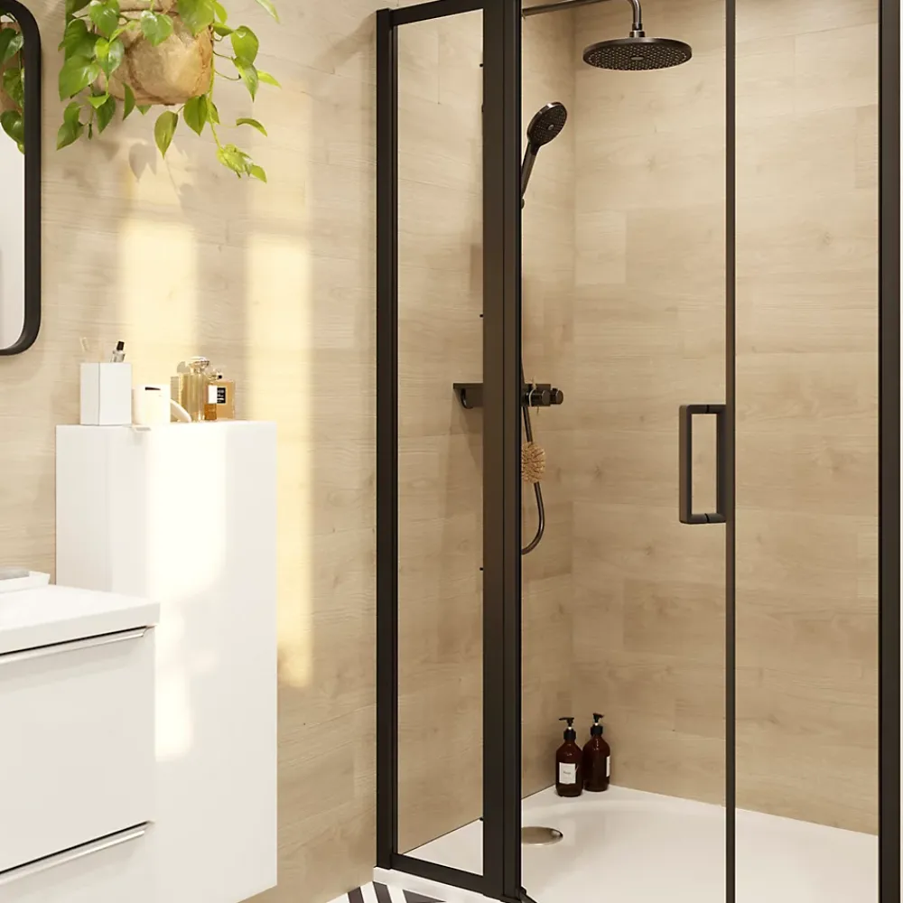 Colonne De Douche Mécanique|GoodHome Colonne de douche avec mélangeur mécanique + douchette + flexible + barre réglable, chrome, Etel