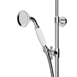 Colonne De Douche Mécanique|GoodHome Colonne de douche avec mélangeur mécanique + douchette + flexible + barre réglable, chrome, Etel