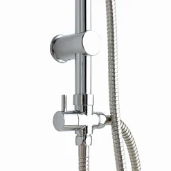 Kiamami Valentina Colonne De Douche Avec Pommeau Fixe, Douchette, Porte-Savon Et Déviateur Chromé.