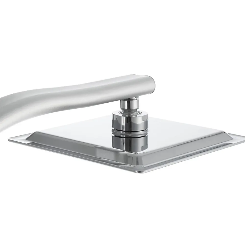 Tectake Colonne de douche avec porte savon aspect Chrome gris