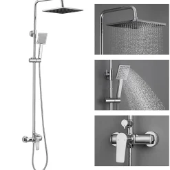 Colonne De Douche Mécanique|Auralum Max Colonne de Douche avec Robinetterie , Ensemble de Douche avec pommeau + douchette + flexible