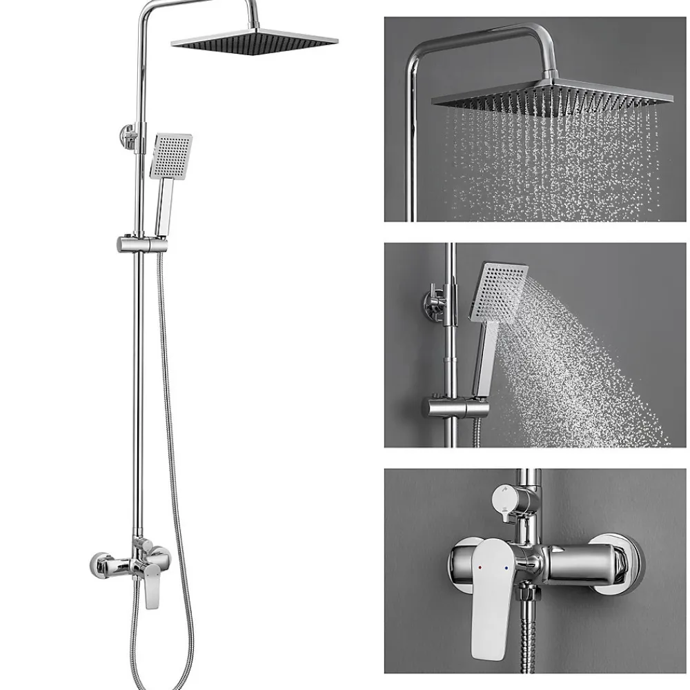 Colonne De Douche Mécanique|Auralum Max Colonne de Douche avec Robinetterie , Ensemble de Douche avec pommeau + douchette + flexible