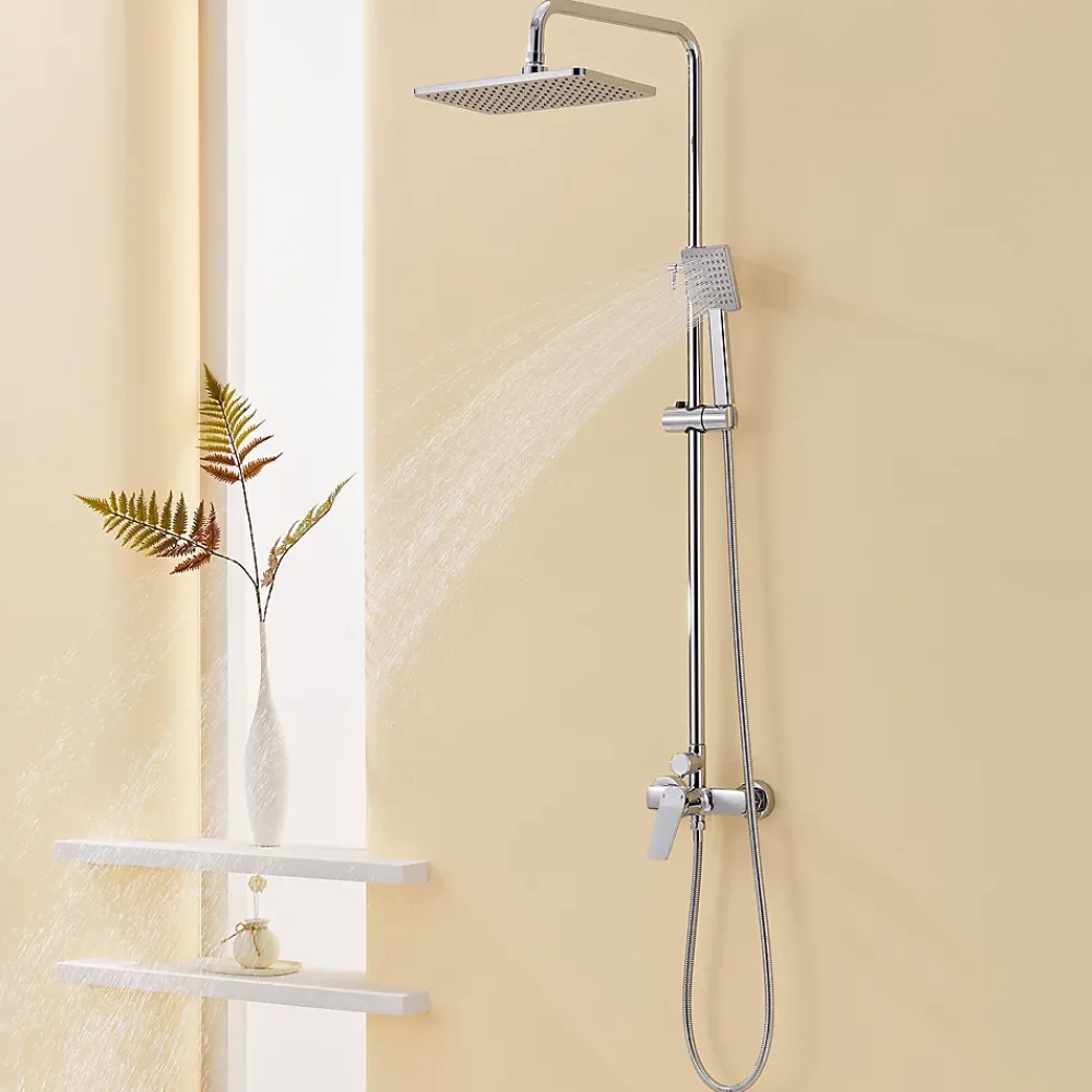 Colonne De Douche Mécanique|Auralum Max Colonne de Douche avec Robinetterie , Ensemble de Douche avec pommeau + douchette + flexible