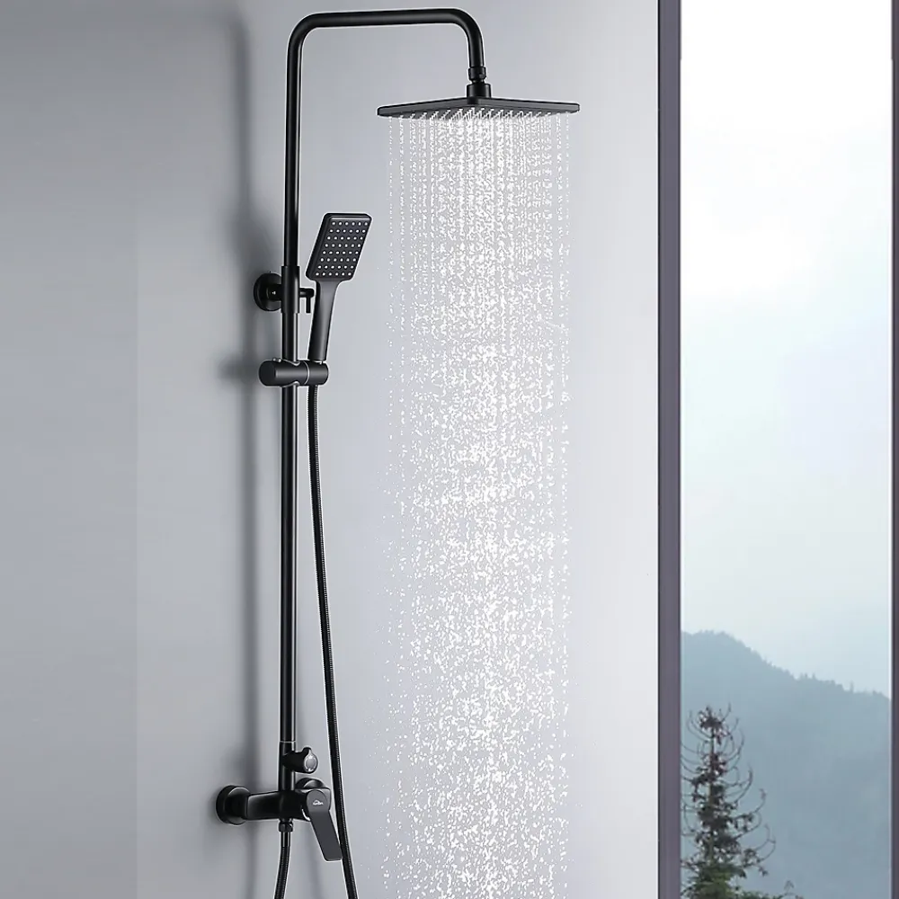 Auralum Max Colonne de Douche avec Robinetterie , Ensemble de Douche avec pommeau + douchette + flexible