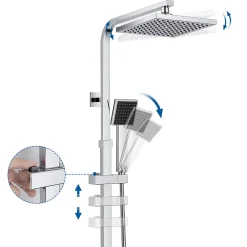 Colonne De Douche Thermostatique|Auralum Max Colonne de Douche avec Robinetterie Thermostatique Ensemble de Douche avec Tête de Douche de 10 pouces