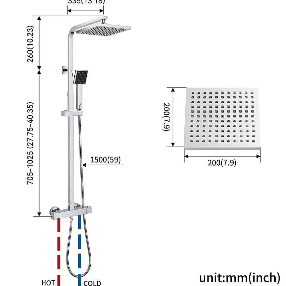 Colonne De Douche Thermostatique|Auralum Max Colonne de Douche avec Robinetterie Thermostatique Ensemble de Douche avec Tête de Douche de 10 pouces