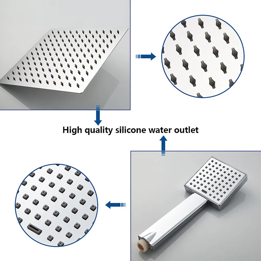 Auralum Max Colonne de Douche avec Robinetterie Thermostatique, Ensemble de Douche avec pommeau + douchette + flexible