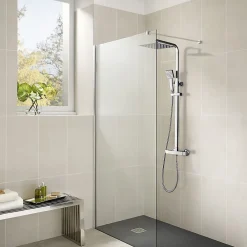 Auralum Max Colonne de Douche avec Robinetterie Thermostatique, Ensemble de Douche avec pommeau + douchette + flexible