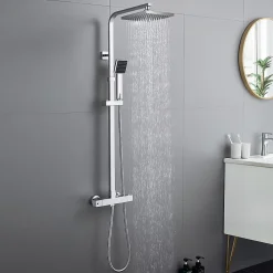 Auralum Max Colonne de Douche avec Robinetterie Thermostatique, Ensemble de Douche avec pommeau + douchette