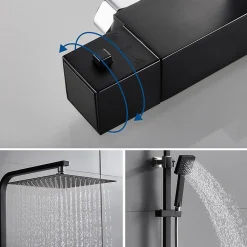 Auralum Max Colonne de Douche avec Robinetterie Thermostatique, Ensemble de Douche avec pommeau + douchette + flexible