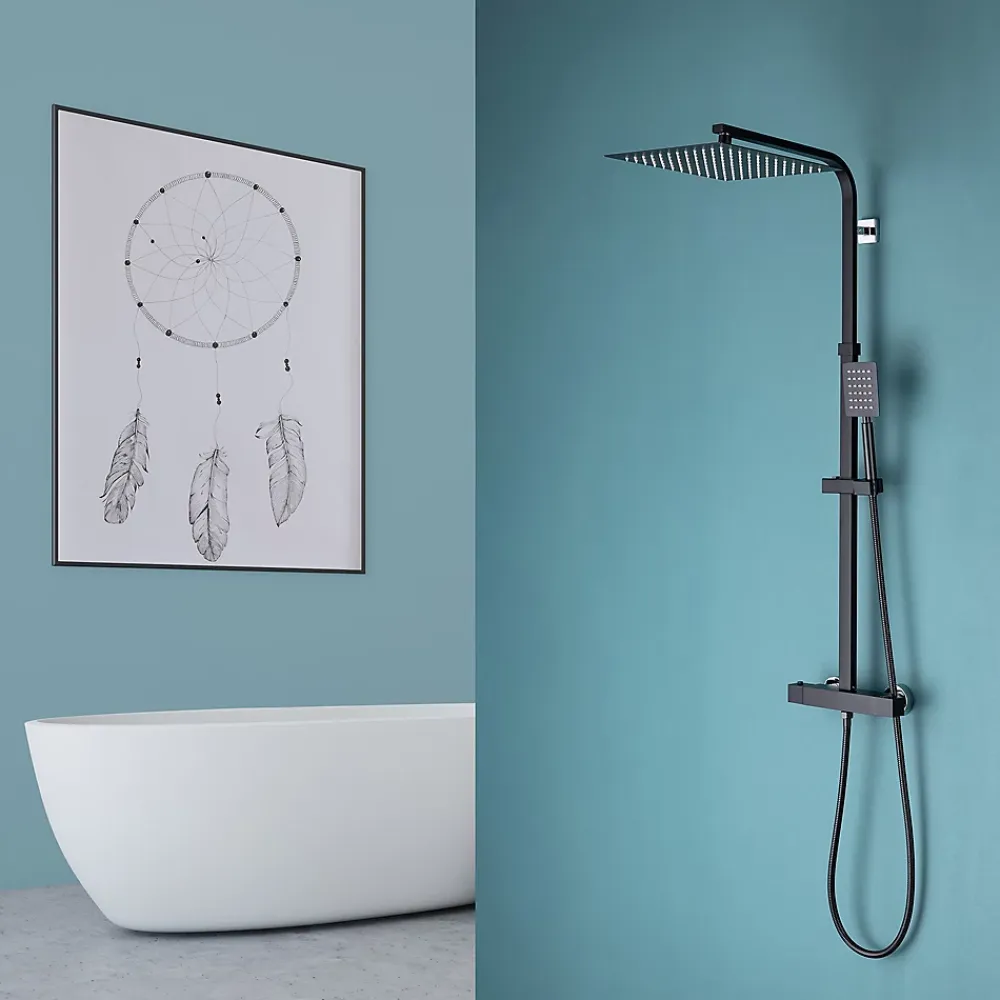 Colonne De Douche Thermostatique|Auralum Max Colonne de Douche avec Robinetterie Thermostatique, Ensemble de Douche avec pommeau + douchette