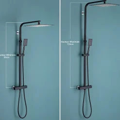 Colonne De Douche Thermostatique|Auralum Max Colonne de Douche avec Robinetterie Thermostatique, Ensemble de Douche avec pommeau + douchette