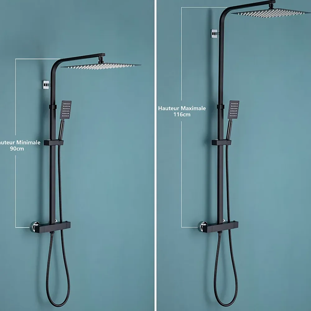 Colonne De Douche Thermostatique|Auralum Max Colonne de Douche avec Robinetterie Thermostatique, Ensemble de Douche avec pommeau + douchette