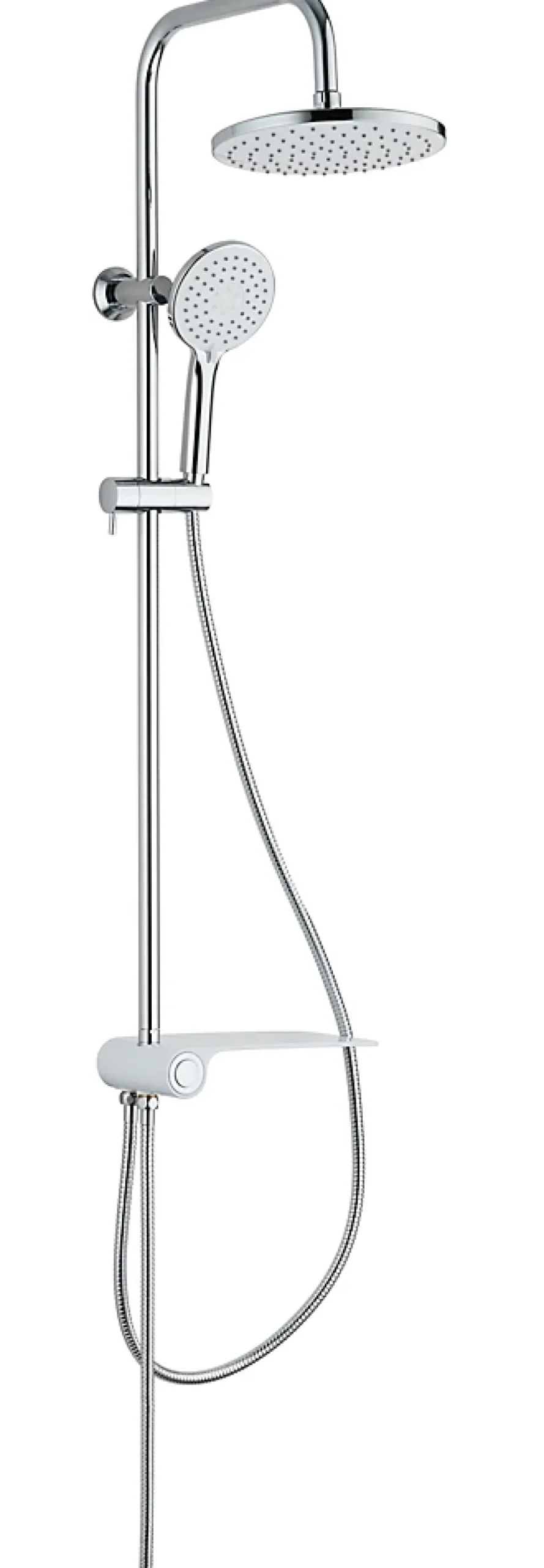 Colonne De Douche Sans Robinetterie| Colonne de douche avec étagère blanche