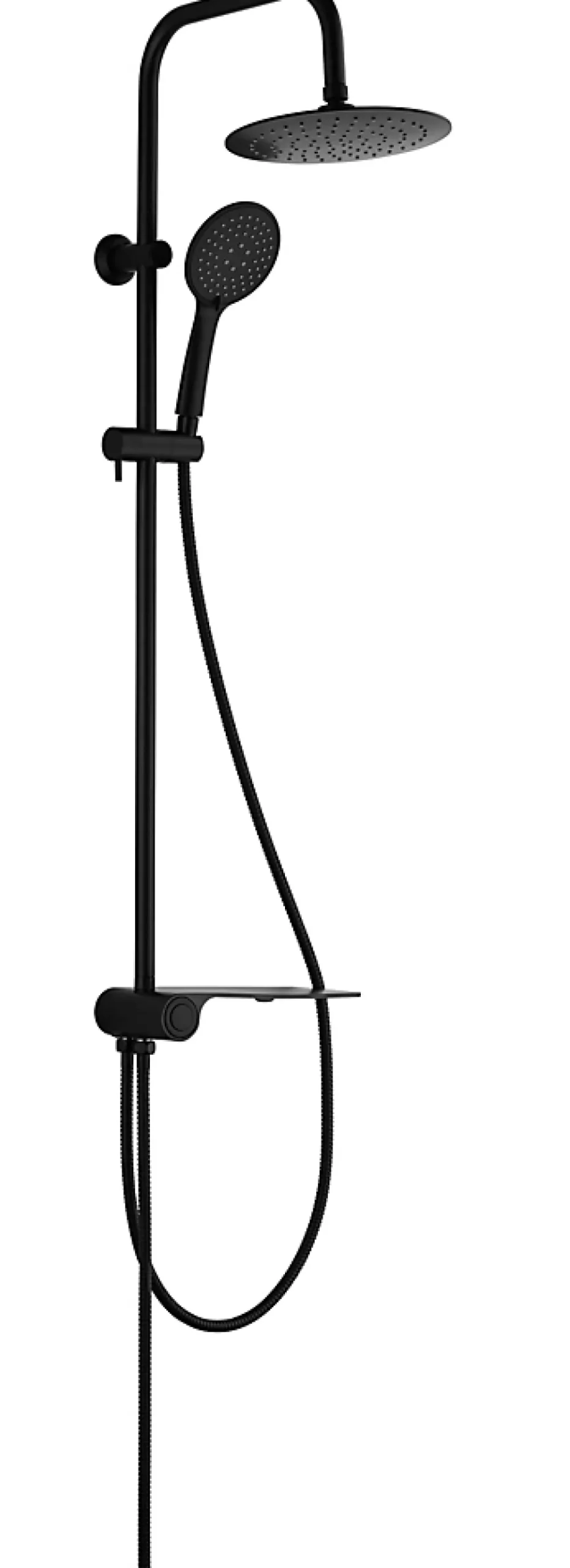 Colonne De Douche Sans Robinetterie| Colonne de douche avec étagère noire