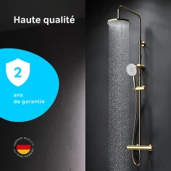 Colonne De Douche Thermostatique|Am.Pm Europe Colonne de douche baignoire thermostatique Système de douche avec mitigeur thermostatique, doré, F07XA499 X-Joy AM.PM