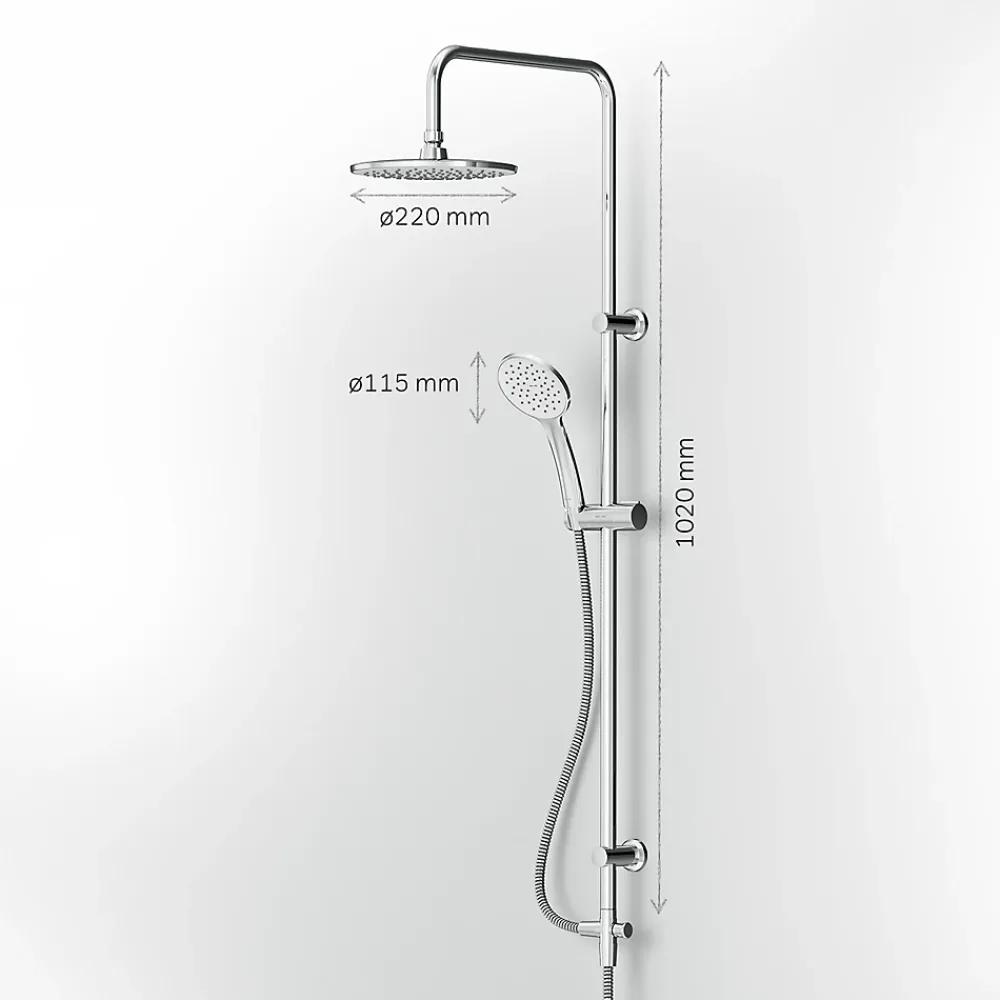 Robinet De Baignoire|Am.Pm Europe Colonne de douche baignoire sans robinet, Système de douche, Barre de douche Chrome F07TB000 Hit AM.PM