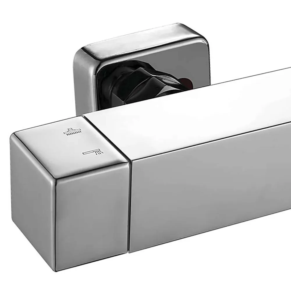 Colonne De Douche Mécanique|Kibath Colonne de douche carrée EXTRA FLAT, 73-122 cm, finition chrome poli, en laiton