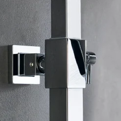 Colonne De Douche Mécanique|Kibath Colonne de douche carrée EXTRA FLAT, 73-122 cm, finition chrome poli, en laiton