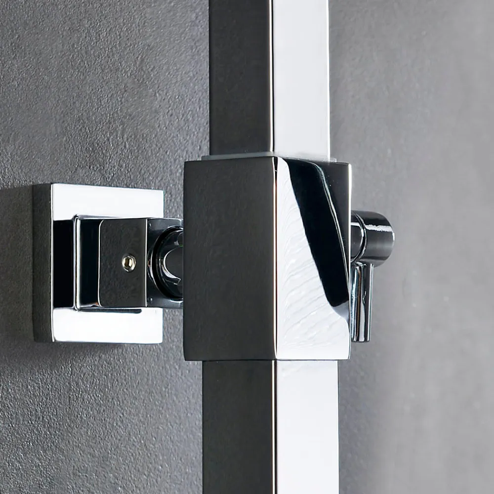 Colonne De Douche Mécanique|Kibath Colonne de douche carrée EXTRA FLAT, 73-122 cm, finition chrome poli, en laiton