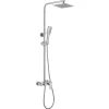 Kibath Colonne de douche carrée monocommande DUA, 79-125 cm, finition chrome poli, en laiton