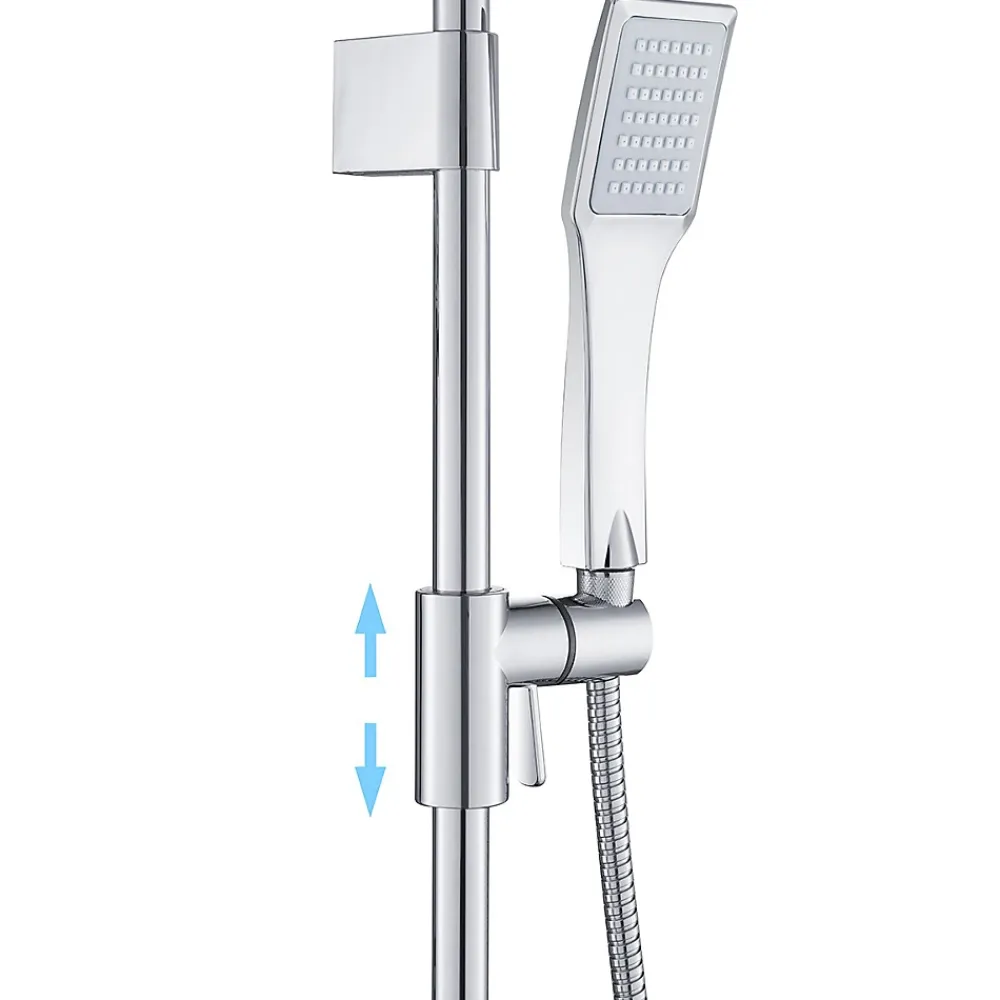 Colonne De Douche Sans Robinetterie|Bain-Bain Colonne de douche Carree Chrome KARY -
