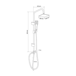 Colonne De Douche Sans Robinetterie|Bain-Bain Colonne de douche Carree Chrome KARY -