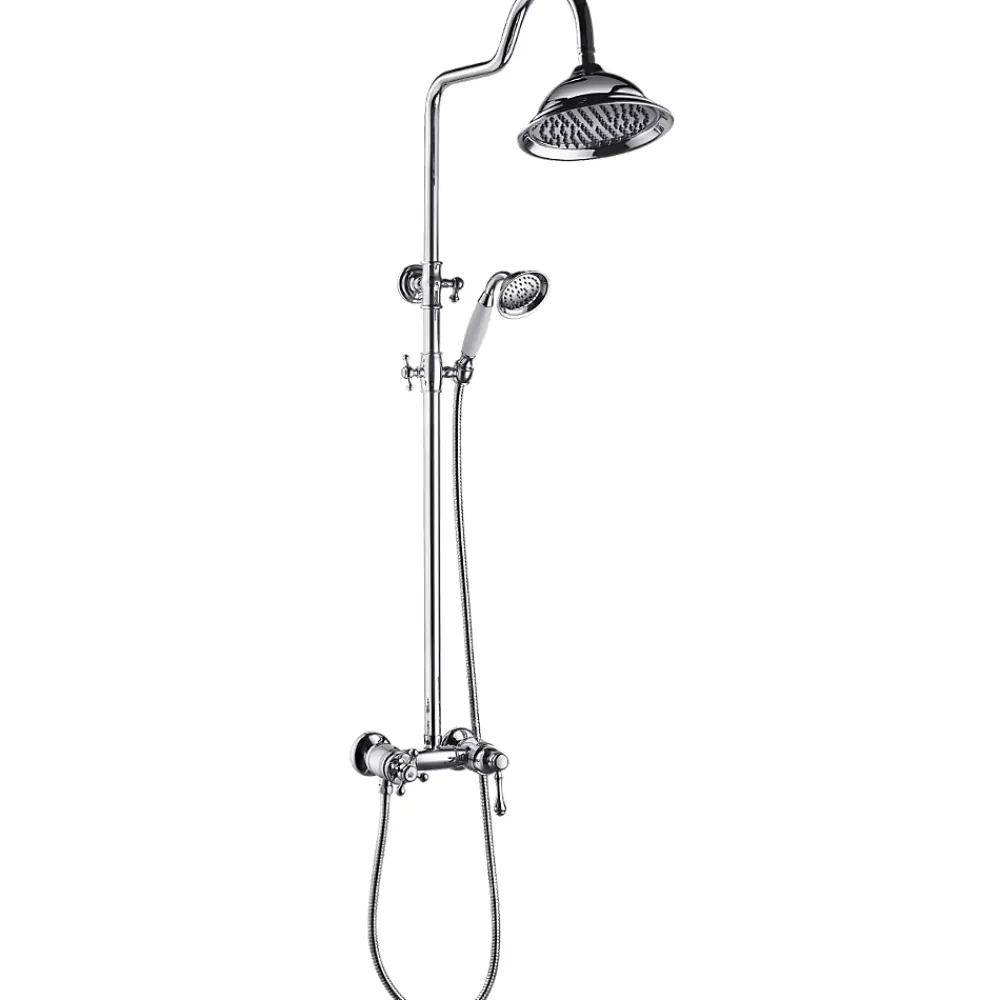 Essebagno Colonne de douche chromé rétro mitigeur mécanique Leeds 2