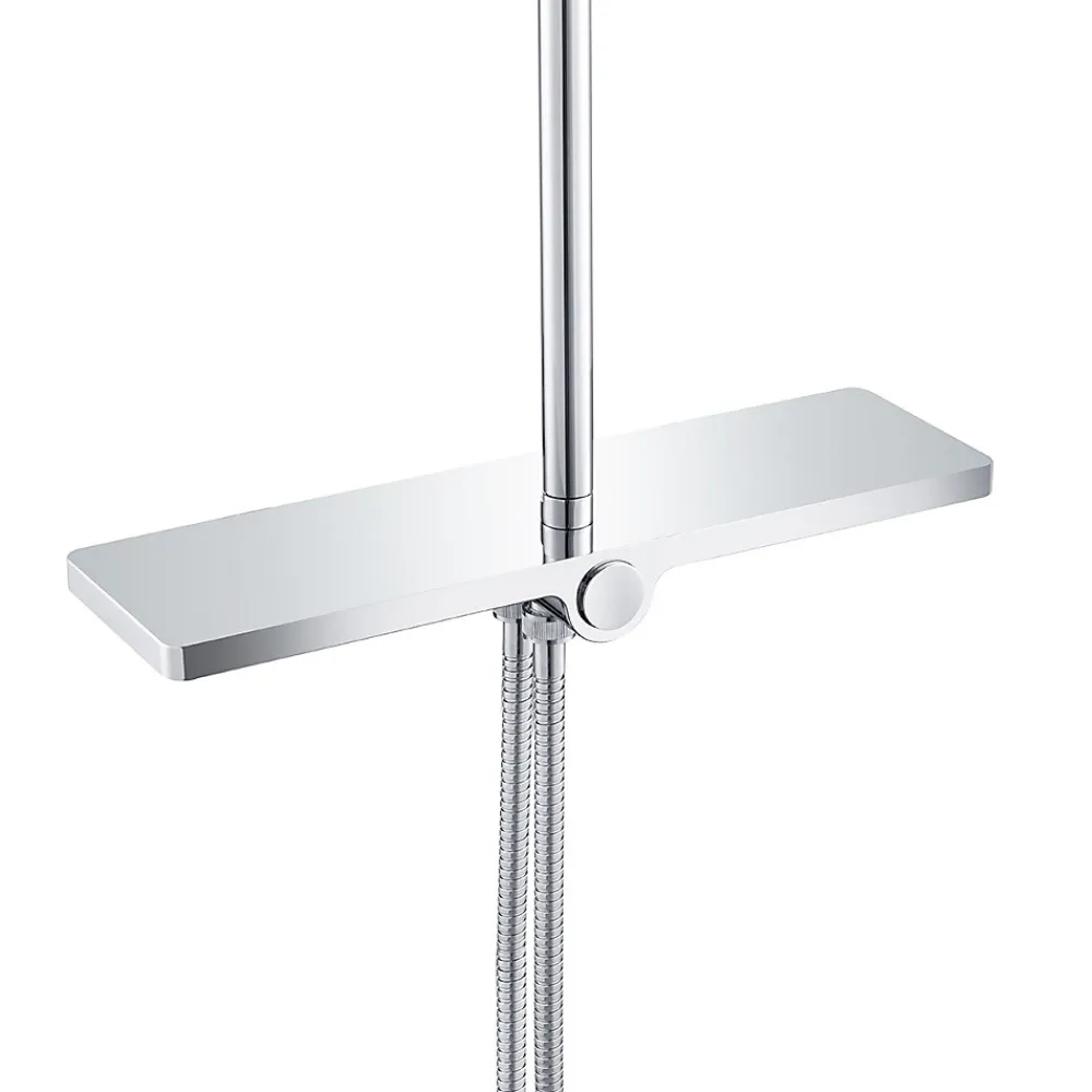 Colonne De Douche Sans Robinetterie|Bain-Bain Colonne de douche Chrome Avec Tablette KIRA -