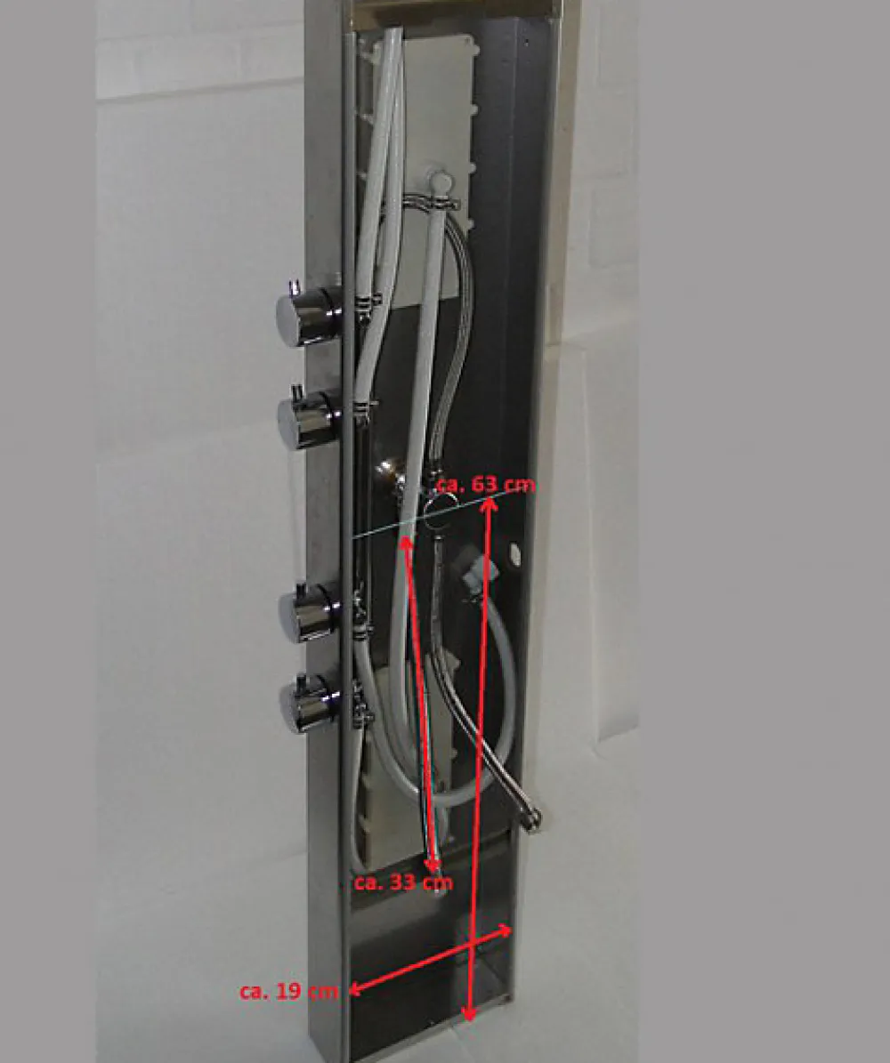 Colonne De Douche Thermostatique|Bernstein Colonne de douche Chrome thermostatique murale acier inox mitigeur, pommeau de douche, jets massage, 165x22cm, SEDAL 8815