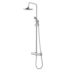 Pommeau De Douche, Flexible Et Barre De Douche|Kiamami Valentina Colonne De Douche Chromée Avec Pomme De Douche Fixe, Douchette À Main Extractible Et Inverseur.