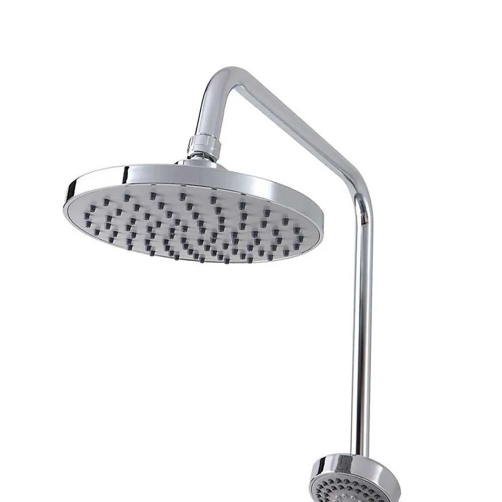 Pommeau De Douche, Flexible Et Barre De Douche|Kiamami Valentina Colonne De Douche Chromée Avec Pomme De Douche Fixe, Douchette À Main Extractible Et Inverseur.