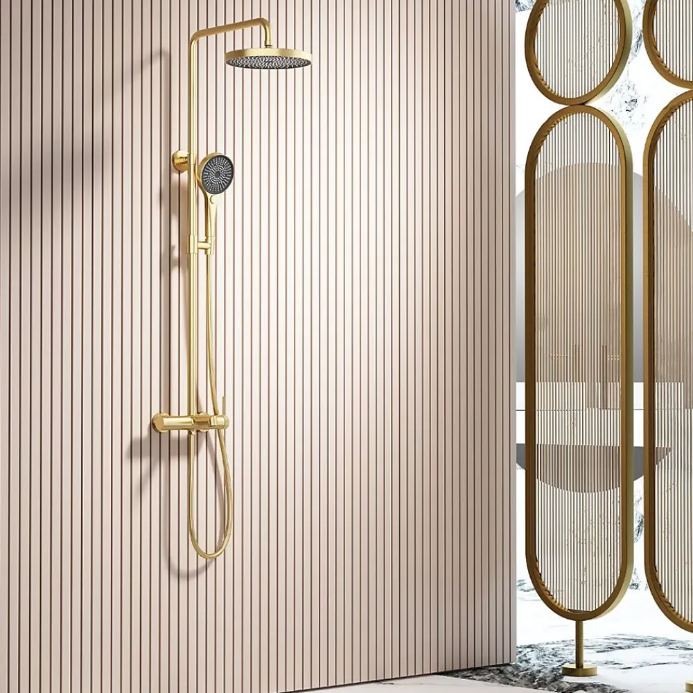 Colonne De Douche Mécanique|Dileci Colonne de douche couleur 3 fonctions couleur or -