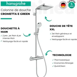 Hansgrohe Colonne de douche Crometta E 240 EcoSmart avec mitigeur thermostatique 27281000