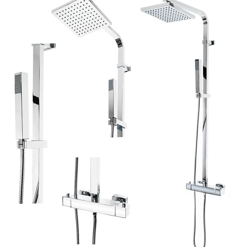 Autres Colonne de douche design carre Robinet Mitigeur thermostatique chrome