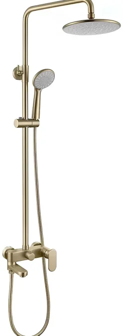 Hudor COLONNE DE DOUCHE DORÉE BROSSÉE (OR MAT) SC008 COLLECTION SCAMANDRE