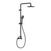 Vente-unique Colonne de douche en acier inoxydable noir mat - 116 cm - AITA