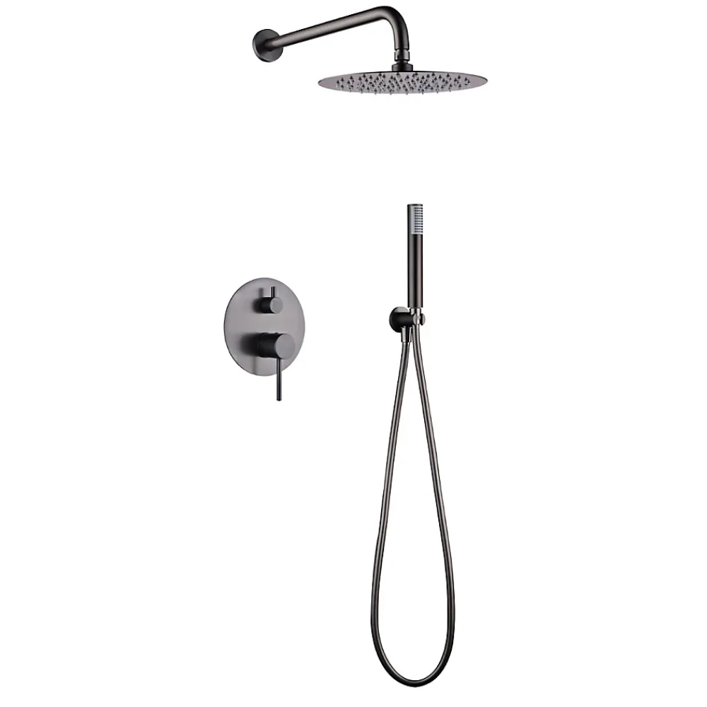Colonne De Douche Encastrable|Imex Colonne de Douche Encastrée Anti-Calcaire Black Gun Métal MONZA GPM039/BGM
