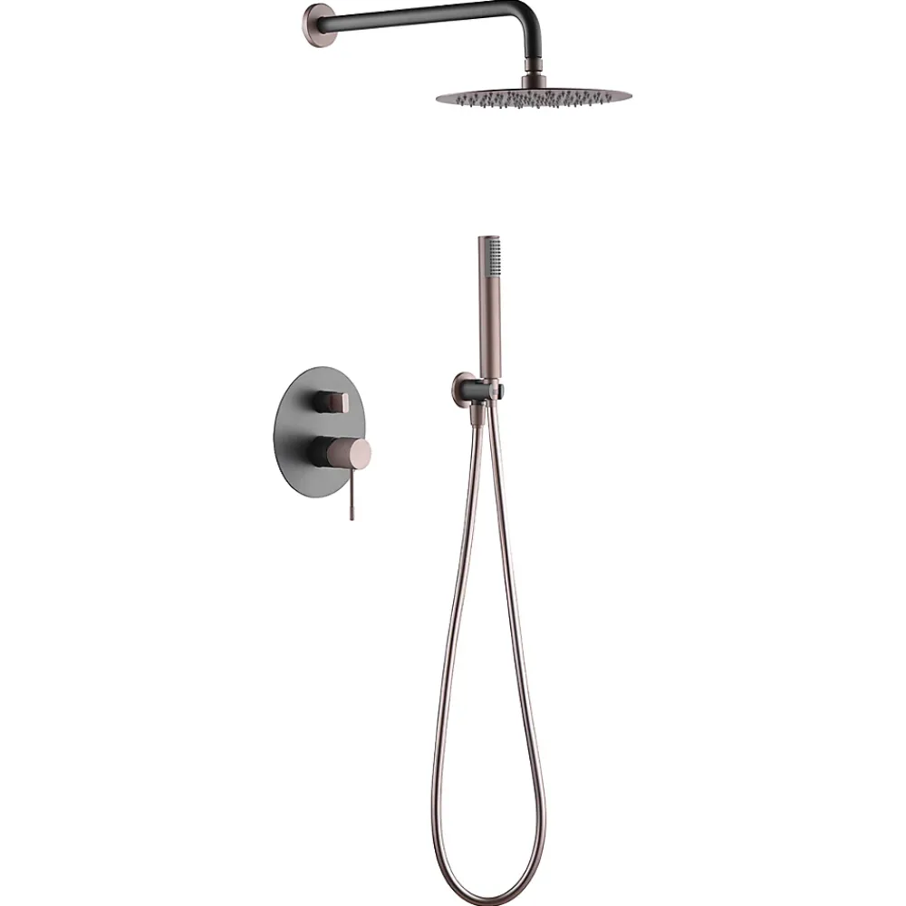 Colonne De Douche Encastrable|Imex Colonne de Douche Encastrée Anti-Calcaire Gris et Champagne LINE GPD038/GC