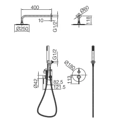 Imex Colonne de Douche Encastrée Anti-Calcaire Niquel Brossé MONZA GPM039/NQ